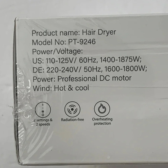 ANIEKIN Ionic 1600-1800W Hair Dryer Diffuser, Comb Attachments New - Picture 5 of 8